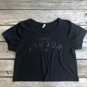 Under Armour Black Mesh Work our Crop Top